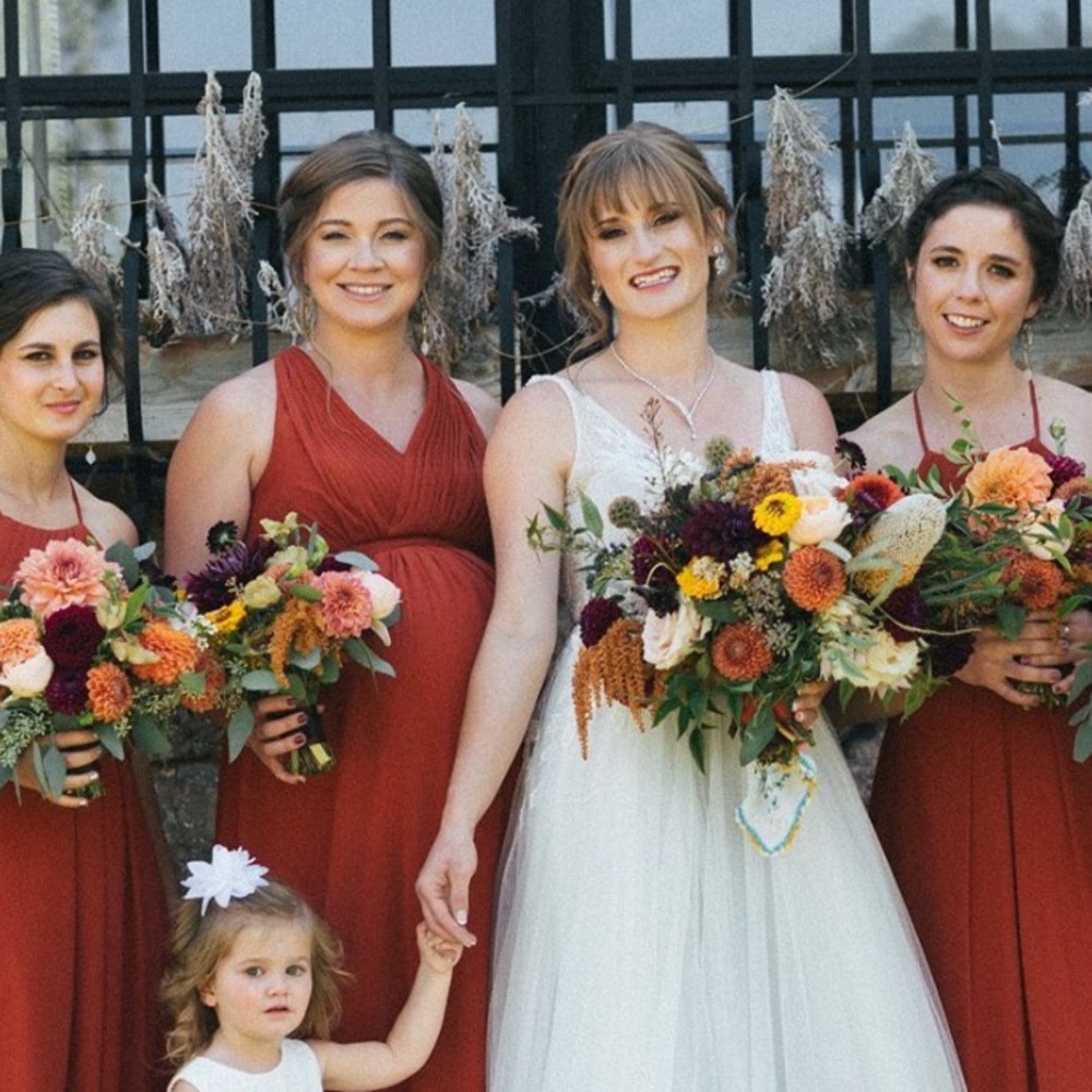 Azazie Maternity Bridesmaid Dress in Rust